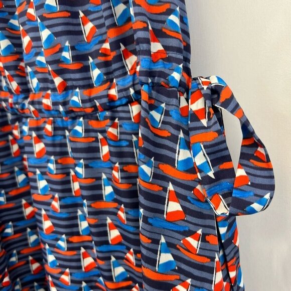 41 Hawthorn Womens Sundress Multicolor Stripe Sailboat Print Mini Halter Neck S - Picture 9 of 11